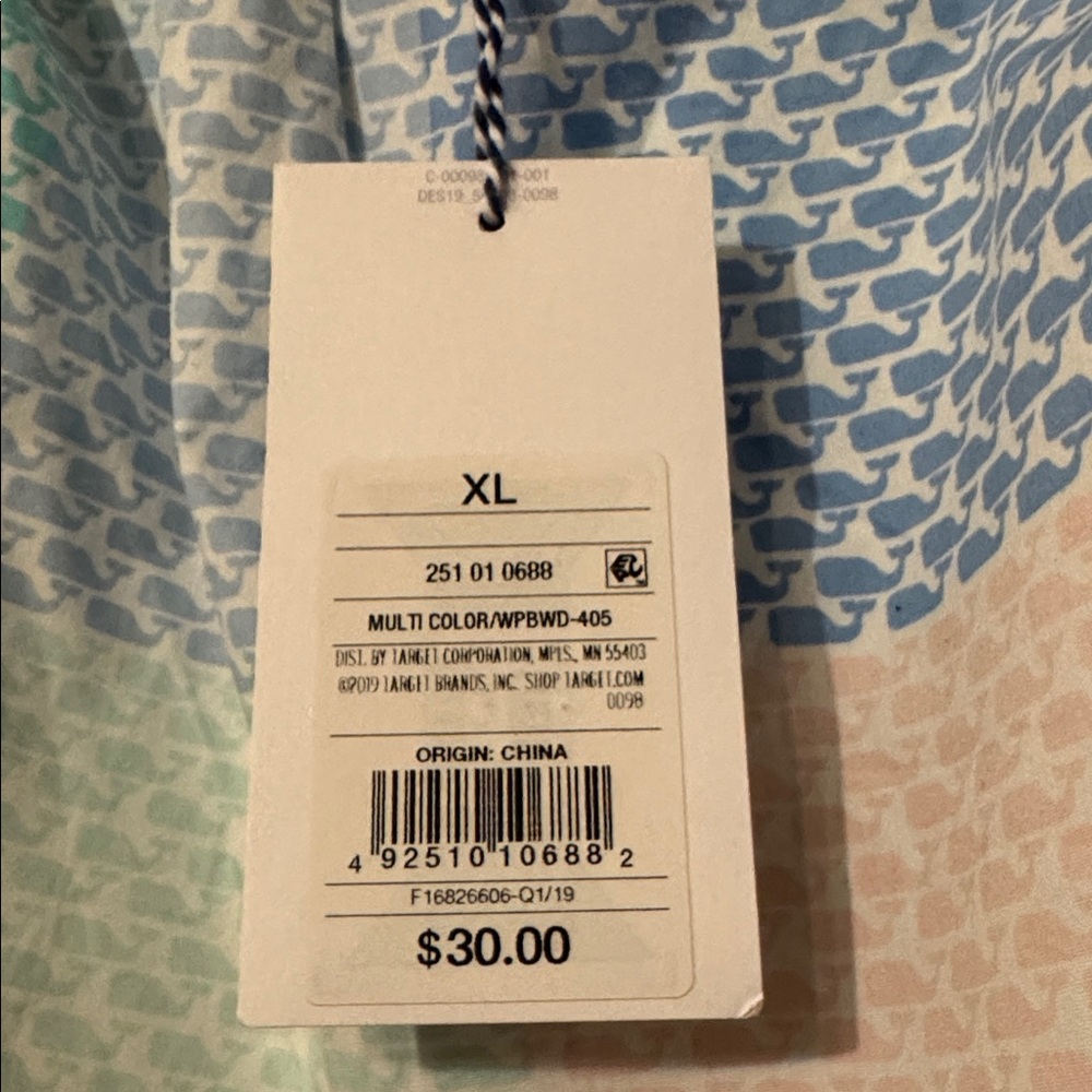 NWT- Vineyard Vines for Target Whale Patchwork Print Dress, multi color, XL - Picture 10 of 10